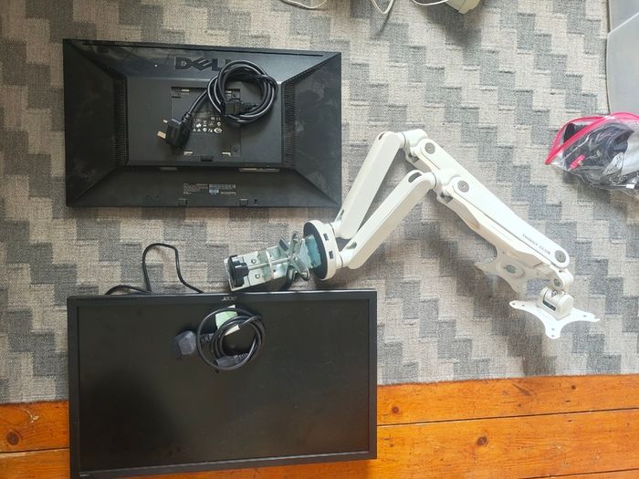 Two 24 Inch Monitors & Dual Monitor Arm