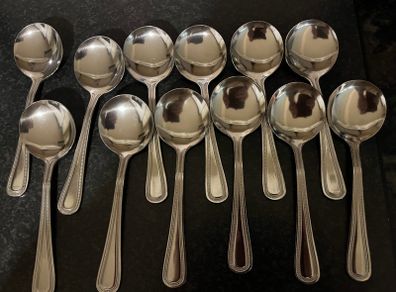 12 New Beaded Soup Spoons