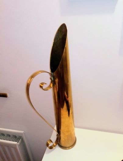 Huge Trench Art Made From Large Calibre Artillery Shell In Brass 62cm/24inch High
