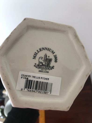 Belleek Country Trellis Pitcher Millennium 2000