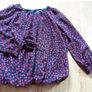 Navy Blouse with hearts  Size 8-12 Image 2