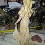 Beautiful Old Figurine distinctive Art Nouveau style of Italian sculptor, depicting an elegant woman in a flowing pastel gown holding a floral arrangement, Postage Available or Collection Image 6