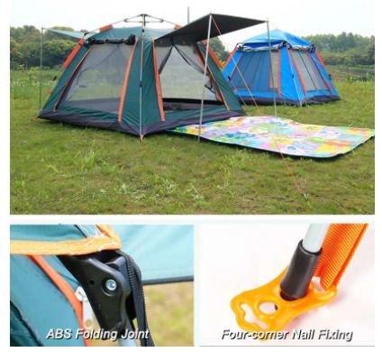 5-6 Persons Automatic Tent Outdoor Camping Tent Double Layer Waterproof Easy Instant Setup Protable Backpacking For Sun Shelter