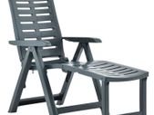 Folding Sun Lounger Plastic Green