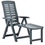 Folding Sun Lounger Plastic Green Image 2