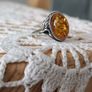 Sterling Silver Ring With Baltic Amber Circumference 57mm Image 2