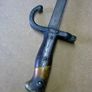 19th century French bayonet with brass and wooden handle. Image 5