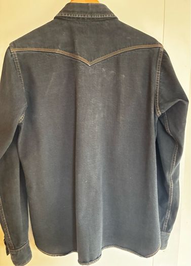 Iron Heart 12oz Selvedge Denim Western Shirt - Indigo Overdyed Black