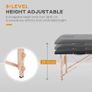 2 Section Foldable Massage Table Professional Salon SPA Facial Couch Tattoo Bed with Carry Bag Black Image 3