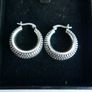Vintage 925 Sterling Silver Antique  Hoop Earrings 21,3g Image 2