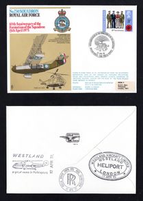 1973 Great Britain No 230 Squadron Royal Air Force 60th Anniversary of the formation of the Squadron Flight Cover from RAF Odiham via Westland Helicopter and Rolls-Royce Division to to Westland Heliport, London