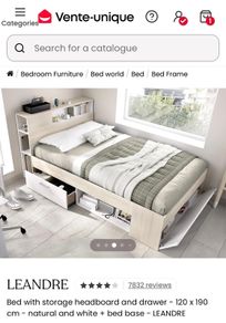 Beautiful Storage Bed (small double) 190 x 120cm)