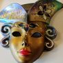 Vintage Venetian Hand Painted Wall Hanging Carnival Mask. Image 2
