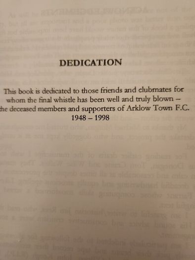 All For A Game.  A History Of  Arklow Town Football  Club 1948 -1998. Large Volume  First Edition Paperback In Very Good Condition.