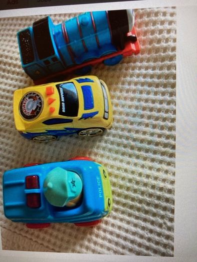 Three Vehicles/ Gordon Train / Police car / Road Ripper car