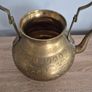 Vintage Etched Brass Teapot with Wooden Handle, Decorative Gold Teapot Image 6