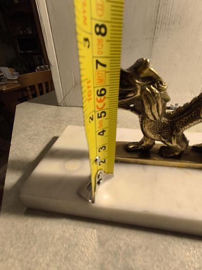 Vintage Brass Dragon on plinth of marble