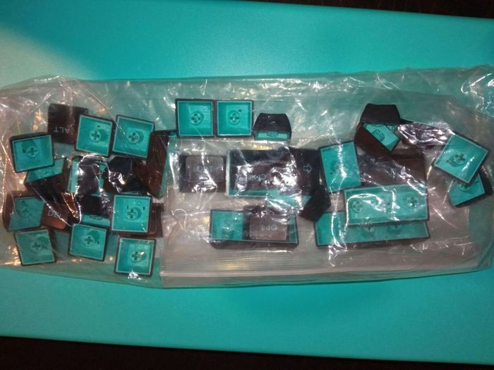 Akko Black&Cyan 197 ASA PBT Keycap Set ISO+ANSI