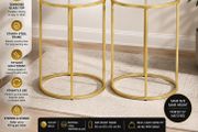 Set of 2 Gold Glass Side Tables