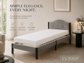 Single Bed with Mattress  Grey Upholstered