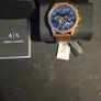 Armani Exchange AX2508 Rose Gold Plated Brown Leather Strap Watch Image 5