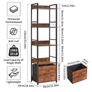 5-Tier Industrial bookshelf with Fabric Cloth drawers, Free Standing Shelf for Living Room, Bedroom, Kitchen,Office,Steel Frame, Rustic Brown Image 3