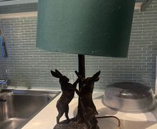 Green Lamp with Rabbits / Hares