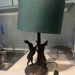 Green Lamp with Rabbits / Hares