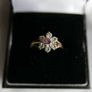 Vintage 9ct Yellow Gold 375 Pink and Clear CZ Floral Cluster Ring Size N 1,55g Image 3
