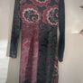 dress 100% cotton black patterned dress v neckline & long sleeves size small Image 9