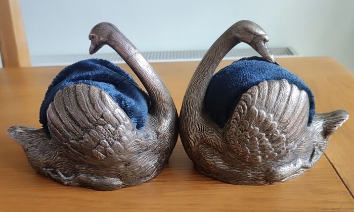 Silver Plated Swan Ornament Trinket Jewellery Matches Holder