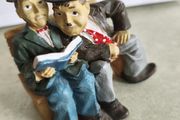 Extremely Rare! Laurel and Hardy Reading a Book Figurine Statue