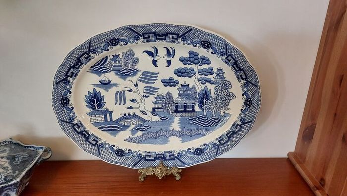 Beautiful Large Willow Pattern Turkey Platter, Made in Japan, Would Hold a Whopper Turkey!