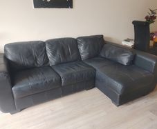 FREE 3-Seater L-Shaped Black Sofa