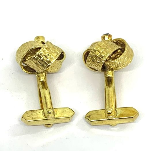 Mid century gold plated cuff links