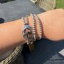 Leather and silver double wrap designer uno de 50 bracelet Image 4