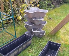 Garden strawberry planters and 4 window boxes planters