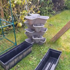 Garden strawberry planters and 4 window boxes planters