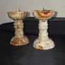 1980's Onyx and Brass Italian Candlesticks Image 3