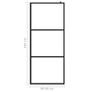 Walk-in Shower Wall with Clear ESG Glass Black 90x195 cm Image 6