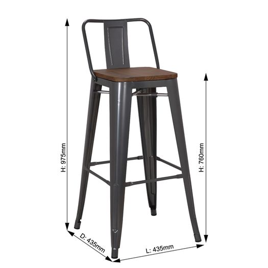 Metallic Grey kitchen Bar Stools