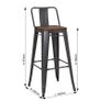 Metallic Grey kitchen Bar Stools Image 2
