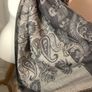 Grey paisley scarf Image 2