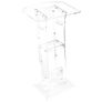 Podium Stand, 1100 mm Acrylic Lectern, Portable Laptop Desk with Wide Reading Surface and Storage Shelf, Book Stopper, Floor-Standing, for Classroom Image 2