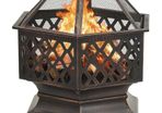 Rustic Fire Pit with Poker 62x54x56 cm XXL Steel