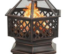 Rustic Fire Pit with Poker 62x54x56 cm XXL Steel