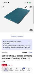 Self inflating camping mattress