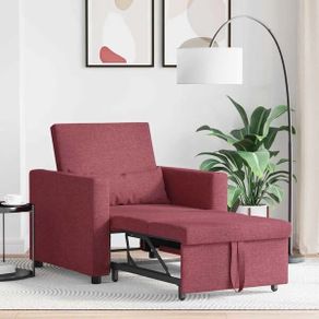 Single Sofa Bed Reclining Wine red 90 x 165 x 87 cm Fabric