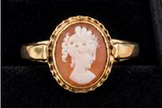 Antique 9ct Gold Cameo Ring Size K1/2