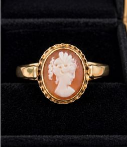 Antique 9ct Gold Cameo Ring Size K1/2